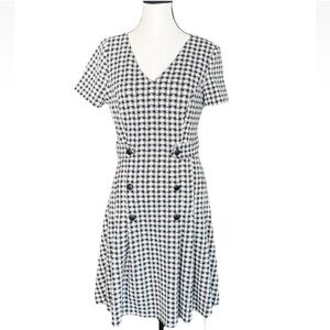 Classic Black and White Checkered Dress
